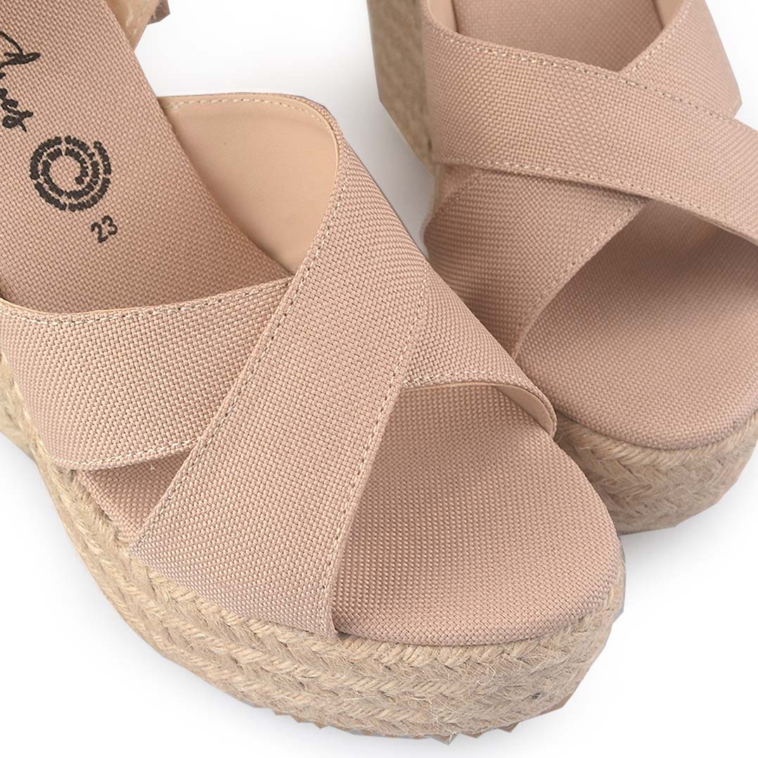 Plataforma Norma con lazos Beige