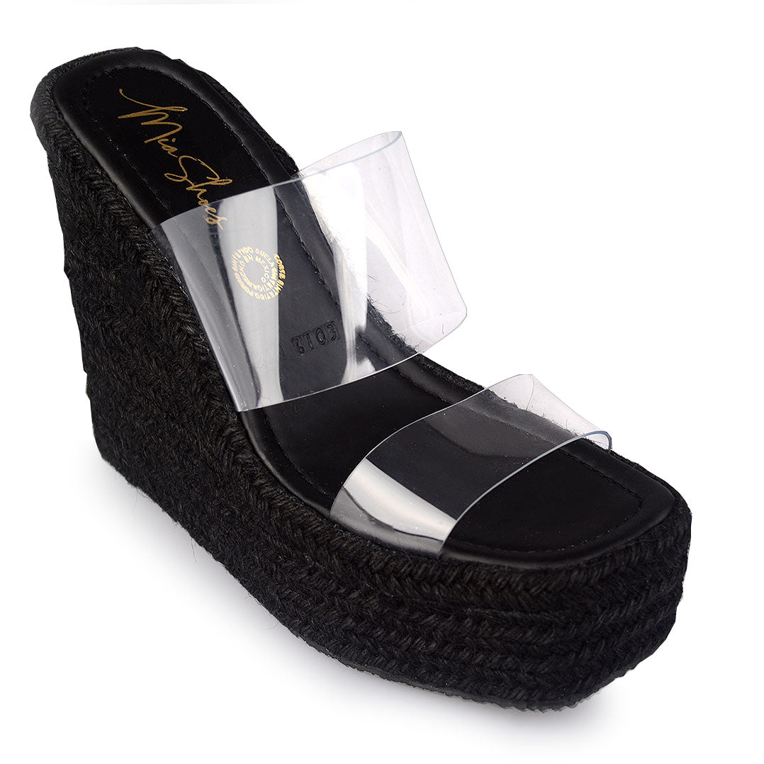 Plataforma Miriam Negro 2.0 Punta Cuadrada