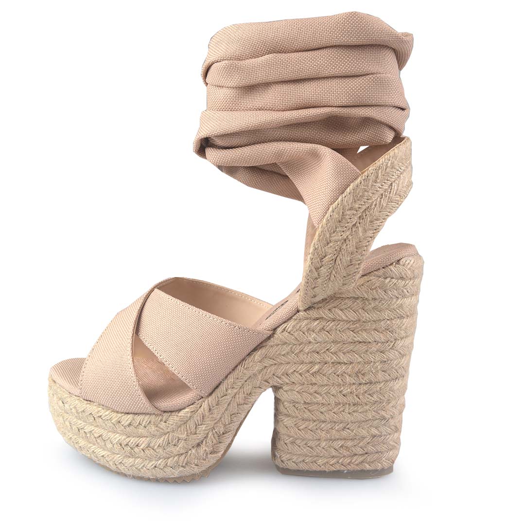 Plataforma Norma con lazos Beige