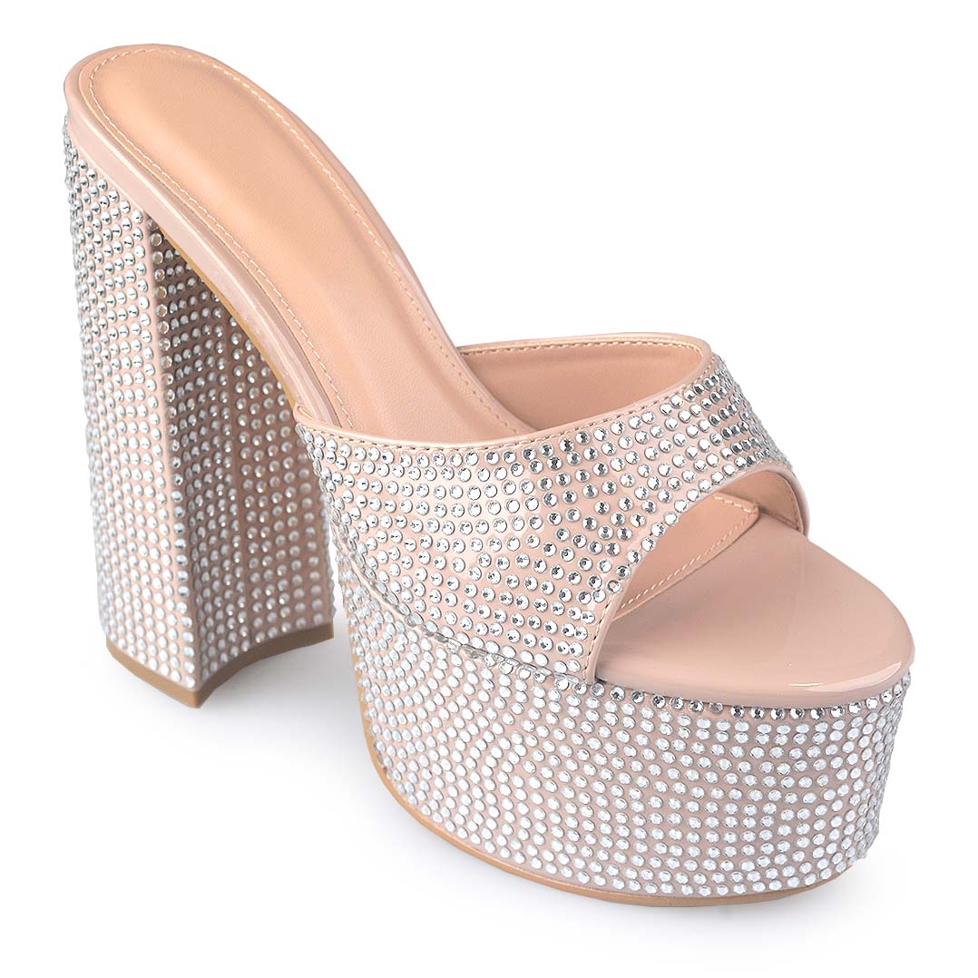 Plataforma Estrella Nude Brillos